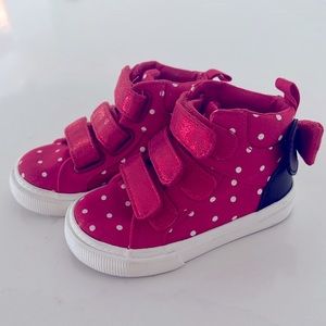 Baby Gap Disney Minnie Mouse high top red polka dot sneakers shoes size 6